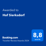 Booking.com Guest Review Award 2024, Bewertung: 8,8